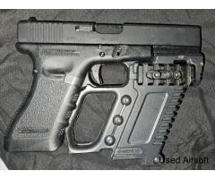 WE Glock 18c Metal slide + Drum and 2 Ext Mags