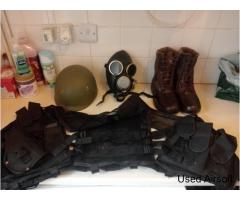 Helmet gas mask boots and vests