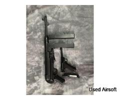 AGM MP40 AEG , Submachine Gun Reolica, Gen2,Black , and KWC P08 Luger Toggle Locked HBB CO2