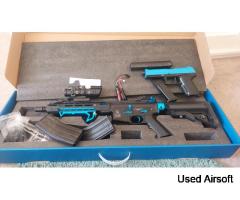 Cybergun Colt M4 Hornet. (Blue fox) With ATOG scope.  MK23 Gas powered Pistol.