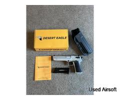 Cybergun Desert Eagle .50AE CO2 GBB Pistol; FULL AUTO, Silver