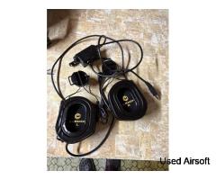 Earnor m32 plus headset and arc rails with PTT Baofeng/kenwood