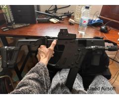GBBR Krytac Vector, 4 mags, Hephaestus gas nozzle upgrade