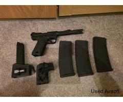 Upgraded AAP1 HPA Pistol + M4 HPA Adapter + 3 M4 Mags