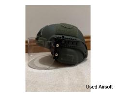 8FIELDS MICH2000 Hard Helmet Olive Green + Flip UP Visor - Image 2