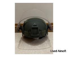 8FIELDS MICH2000 Hard Helmet Olive Green + Flip UP Visor - Image 4