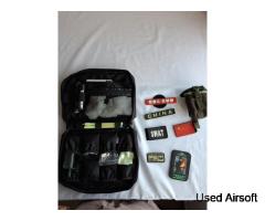 EOD bag with cleaning tools and accesories