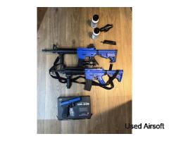 3x Airsoft Guns: 1 Electric Pistol, 1 Electric Rifle, 1 Pull-back rifle