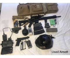 ares amoeba airsoft AR with 1911 raven pistol and lot equipment - Image 3