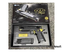 new  Tokyo Marui Hi-Capa 5.1 GBB Pistol; Gold Match 07824633667