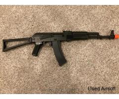 LCT Stamped Steel LCKS74M AK EBB AEG Rifle with Steel Folding Stock Bundle
