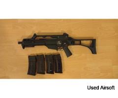 WE G36 GBBR replica in very good condition, 4 real-cap gas magazines. Upgraded NPass hop-up bucking. - Image 4