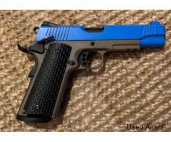 RAVEN MEU 1911 GBB TWO TONE AIRSOFT PISTOL WITH 2/3 TUB YORSK BBs & CASE