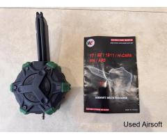 WE 350rds Drum Magazine for Glock GBB MG-DR17-BK with WE HPA Tap