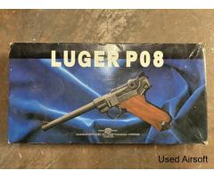 Tanaka Works Luger P08 Airsoft. New In Box, Never Shot. Very Rare. W/ Manual