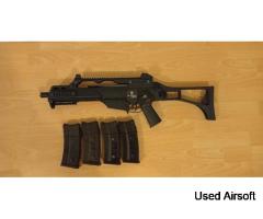 WE G36 GBBR replica in very good condition, 4 real-cap gas magazines. Upgraded NPass hop-up bucking. - Image 3