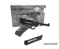 UMEREX LUGER P08 WOOD CARVED GRIPS "Parteiadler" or Party Eagle set in the 1920s