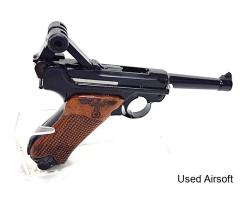 UMEREX LUGER P08 WOOD CARVED GRIPS "Parteiadler" or Party Eagle set in the 1920s - Image 2