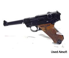 UMEREX LUGER P08 WOOD CARVED GRIPS "Parteiadler" or Party Eagle set in the 1920s - Image 3