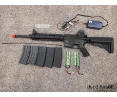KWA Performance Industries KM4 SR10 Full Metal Airsoft Rifle w/ Mags & Charger