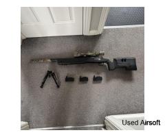 Specna arms SA-S02 CORE™ Sniper Rifle w/Scope & Bipod; High-Power Version, Black