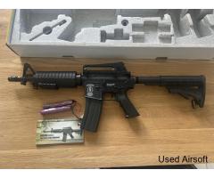 G&G GR16 Full Metal Light Carbine Airsoft Rifle with Extendable Stock and Blow Black Feature