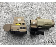 Airsoft Replica - EXPS 3 Holo Style Sight With G33 Magnifier - FDE - NEW - Image 2