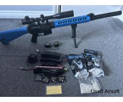 CYMA CM072 - MK12 SPR Mod.1 with Full Stock in Blue and Black