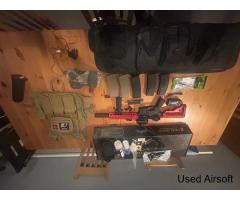 FULL AIRSOFT KIT !!! Delta Armory DA-A07-ETU ALPHA MK18 MOD.1 M4 AEG TWO TONED RED