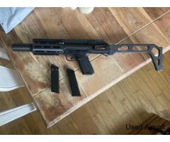 Action Army AAP-01 Assassin GBB Pistol, Black With 3D printed carbine conversion