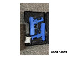 Dual WE G291 NBB colt 1911 airsoft pistols in blue - Image 3