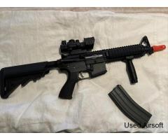 G&G Full Metal Top Tech TR16 R4 Commando Airsoft Rifle Black With Scope - Image 2