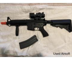G&G Full Metal Top Tech TR16 R4 Commando Airsoft Rifle Black With Scope - Image 4