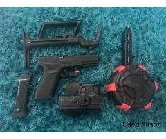 FULL AUTO GGB Glock 18c Carbine Kit 350rd Drum Mag and Stock with Holster